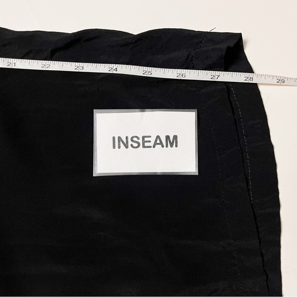 Good American Semi Sheer Trousers 4 XL black lightweight‎ pants satin pockets - Picture 13 of 14